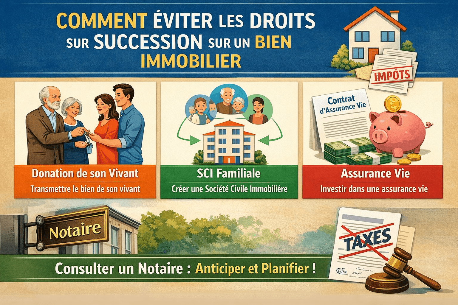 Comment éviter les droits de succession sur un bien immobilier ? Guide 2026