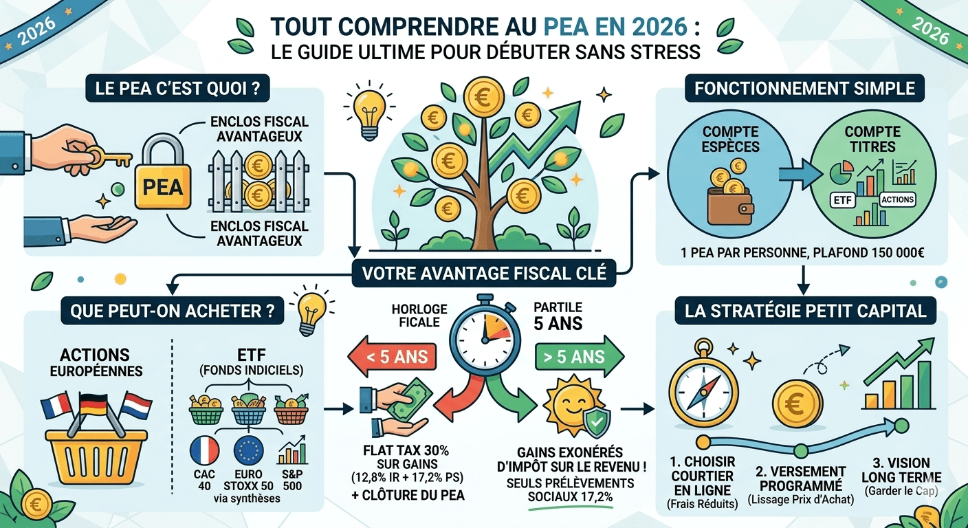 Tout comprendre au PEA en 2026 : Le guide ultime pour débuter sans stress